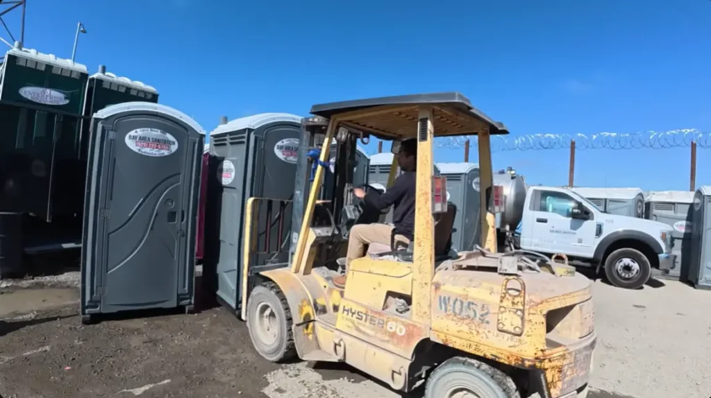 Porta cabins are lifted