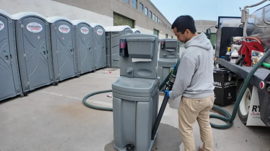 man washing basins